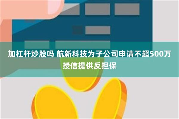 加杠杆炒股吗 航新科技为子公司申请不超500万授信提供反担保