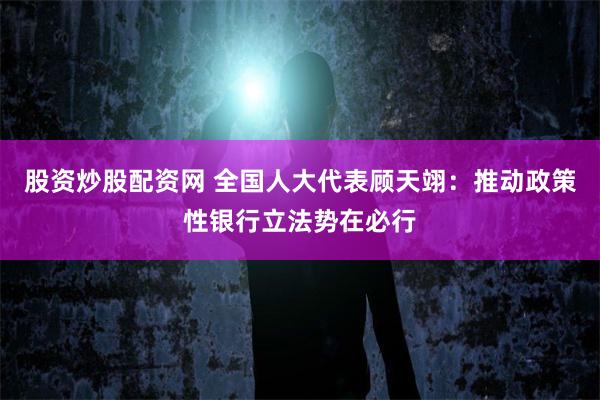 股资炒股配资网 全国人大代表顾天翊：推动政策性银行立法势在必行