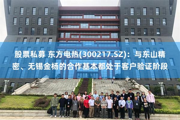 股票私募 东方电热(300217.SZ)：与东山精密、无锡金杨的合作基本都处于客户验证阶段