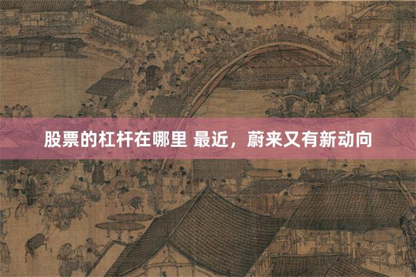 股票的杠杆在哪里 最近，蔚来又有新动向