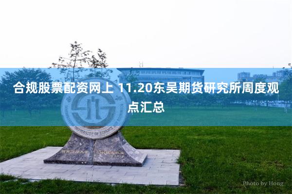 合规股票配资网上 11.20东吴期货研究所周度观点汇总