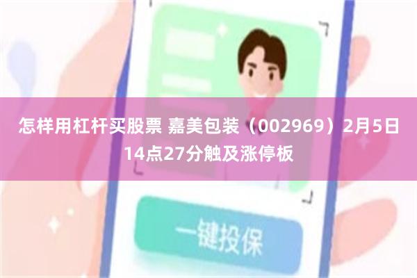 怎样用杠杆买股票 嘉美包装(002969)2月5日14点27分触及涨停板