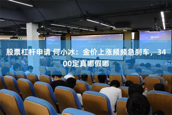 股票杠杆申请 何小冰：金价上涨频频急刹车，3400定真嘟假嘟