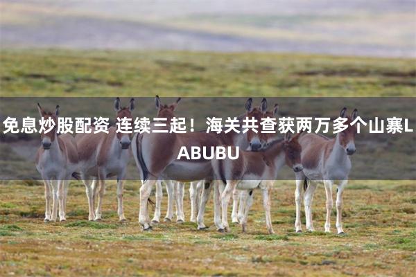 免息炒股配资 连续三起！海关共查获两万多个山寨LABUBU