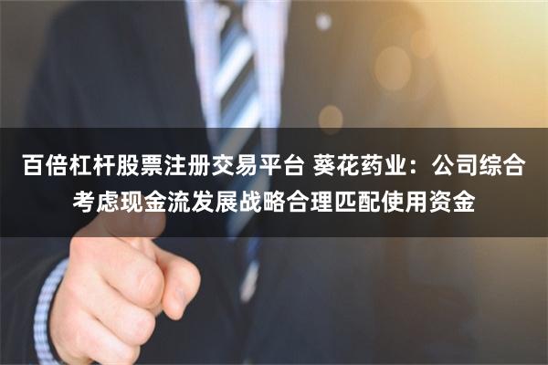 百倍杠杆股票注册交易平台 葵花药业:公司综合考虑现金流发展战略合理匹配使用资金