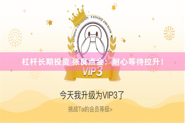 杠杆长期投资 张良点金：耐心等待拉升！