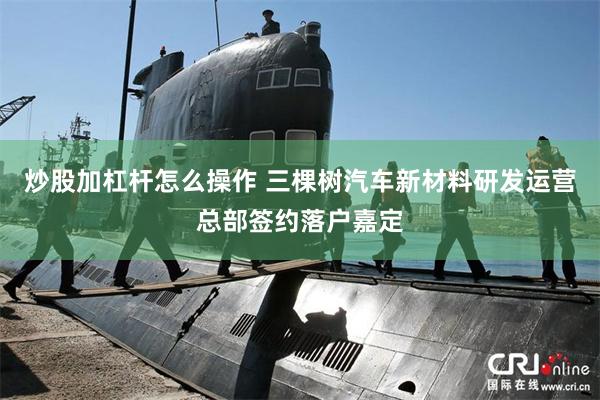 炒股加杠杆怎么操作 三棵树汽车新材料研发运营总部签约落户嘉定