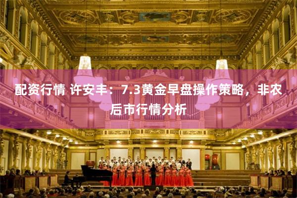 配资行情 许安丰:7.3黄金早盘操作策略,非农后市行情分析