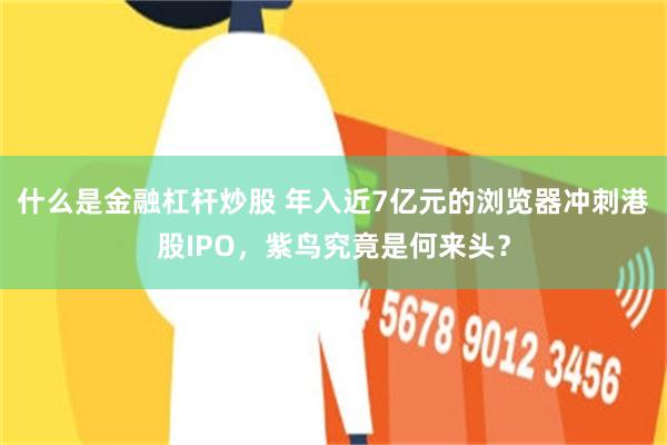 什么是金融杠杆炒股 年入近7亿元的浏览器冲刺港股IPO，紫鸟究竟是何来头？