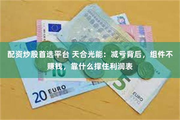 配资炒股首选平台 天合光能：减亏背后，组件不赚钱，靠什么撑住利润表