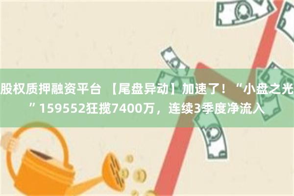 股权质押融资平台 【尾盘异动】加速了！“小盘之光”159552狂揽7400万，连续3季度净流入