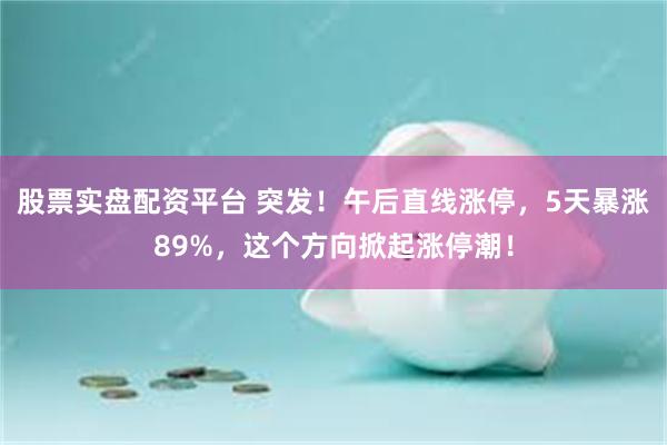 股票实盘配资平台 突发！午后直线涨停，5天暴涨89%，这个方向掀起涨停潮！